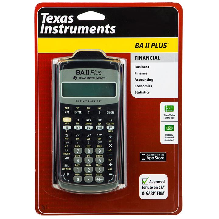 ماشین حساب تگزاس اینسترومنتس مدل BA II PLUS Texas Instruments BA II PLUS Calculator